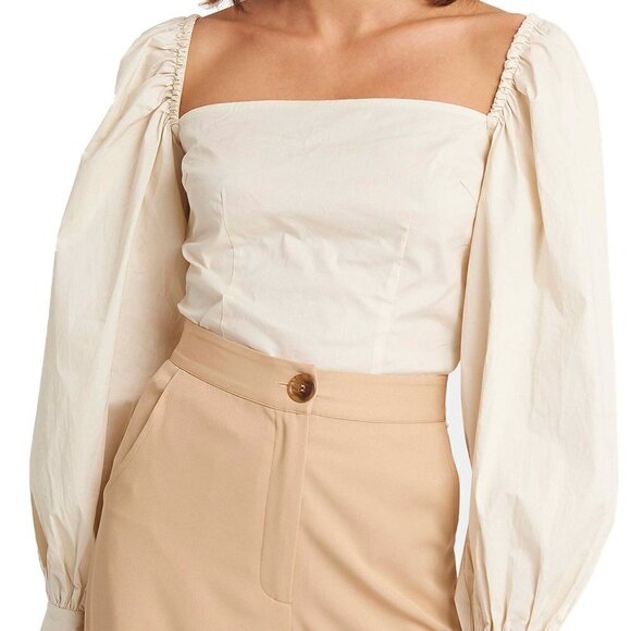 NA-KD Balloon Sleeve Crop Light Pink Blouse Size 36/Small - Picture 1 of 5